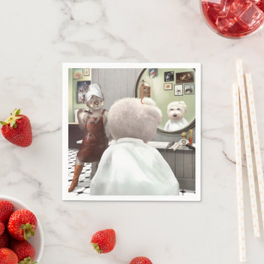 Serviette En Papier Whimsical Pet Barber Shop (En situation)