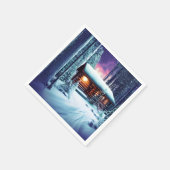 Serviette En Papier Whimsical Petit Cabine Rustique En Bois (Coin)