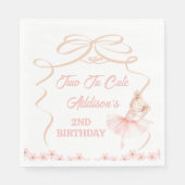 Serviette En Papier Whimsical Pink Ballerina Two Tu Cute 2e anniversai (Devant)