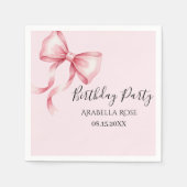 Serviette En Papier Whimsical Pink Bow Birthday Party (Devant)