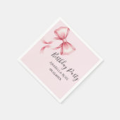 Serviette En Papier Whimsical Pink Bow Birthday Party (Coin)