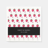 Serviette En Papier Whimsical Pink Strawberry Wedding Napkins (Devant)