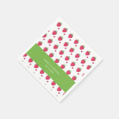 Serviette En Papier Whimsical Pink Strawberry Wedding Napkins (Coin)