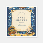 Serviette En Papier Whimsical Pirate Ship Adventure Baby Shower (Devant)