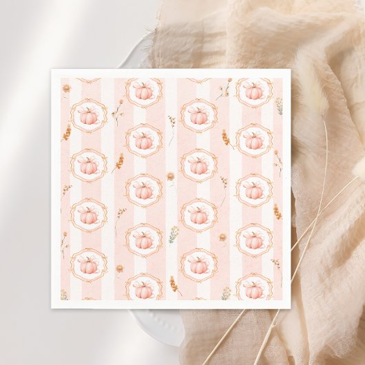 Serviette En Papier Whimsical Pumpkin Fall Floral Baby Shower