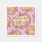 Serviette En Papier Whimsical Pumpkin Happy Birthday Party  (Devant)