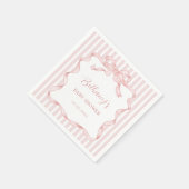 Serviette En Papier Whimsical Rose Blush Bow Ribbon Girl Baby shower (Coin)
