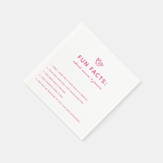 Serviette En Papier Whimsical Rose Fun Facts Mariage (Coin)