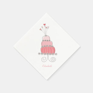 Serviette En Papier Whimsical Rose Girl Daisy Birthday Cake Kids Party