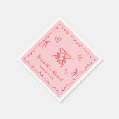 Serviette En Papier Whimsical rose rouge Mariage de trame (Coin)