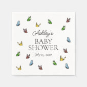 Serviette En Papier Whimsical Rustic Butterfly Baby shower neutre (Devant)