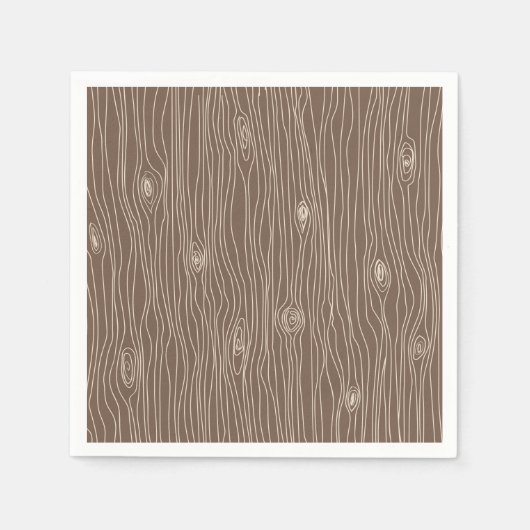 Serviette En Papier Whimsical Rustic Wood Grain Forêt de bois (Devant)