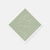Serviette En Papier Whimsical Sage Green Baby shower bébé fille (Coin)