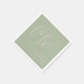 Serviette En Papier Whimsical Sage Green Oh Baby shower garçon (Coin)