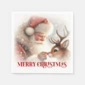 Serviette En Papier Whimsical Santa Rudolph Xmas Dinner Napkins (Devant)