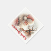 Serviette En Papier Whimsical Santa Rudolph Xmas Dinner Napkins (Coin)