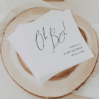 Whimsical Simple Neutral Oh Baby shower garçon