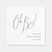 Serviette En Papier Whimsical Simple Neutral Oh Baby shower garçon (Devant)