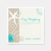 Serviette En Papier Whimsical Starfish + Beach Sand Mariage (Devant)