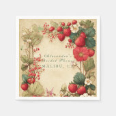 Serviette En Papier Whimsical Strawberry Botanicals Bridal Shower (Devant)