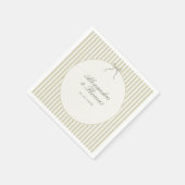 Serviette En Papier Whimsical Stripe Green Wedding Napkins (Coin)