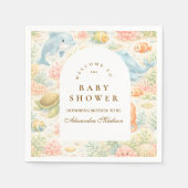 Serviette En Papier Whimsical Summer Animals Baby Shower (Devant)