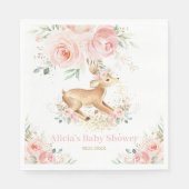 Serviette En Papier Whimsical Sweet Deer Blush Floral Baby shower (Devant)