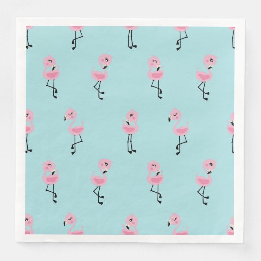 Serviette En Papier Whimsical tropical flamingos (Devant)