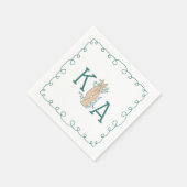 Serviette En Papier Whimsical Turquoise bleu initial tendance main tir (Coin)