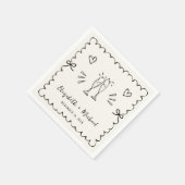 Serviette En Papier Whimsical Wavy Frame Mariage (Coin)