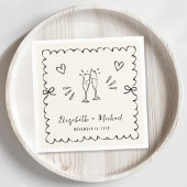 Serviette En Papier Whimsical Wavy Frame Mariage