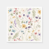 Serviette En Papier Whimsical Wildflowers Meadow Wedding (Devant)