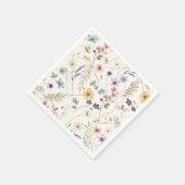 Serviette En Papier Whimsical Wildflowers Meadow Wedding (Coin)