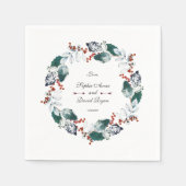 Serviette En Papier Whimsical Winter Holy Berries Wreath Mariage (Devant)