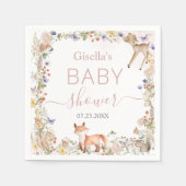 Serviette En Papier Whimsical Woodland Animals Wildflower Baby Shower (Devant)