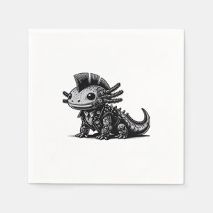 Serviette En Papier Whimsigoth Cyborg Axolotl Classe d'Art Vintage
