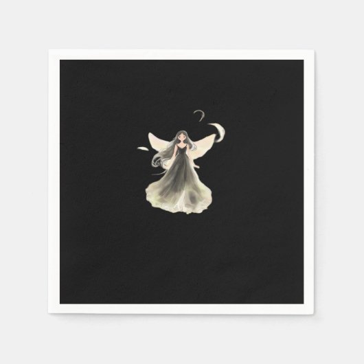 Serviette En Papier Whimsigoth Girl Fée foncée esthétique avec Vibes C (Devant)