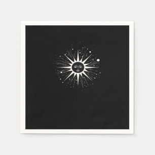 Serviette En Papier Whimsigoth Night Sky Sun Moon Witchy Classic Hallo
