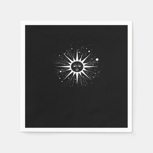 Serviette En Papier Whimsigoth Night Sky Sun Moon Witchy Classic Hallo (Devant)