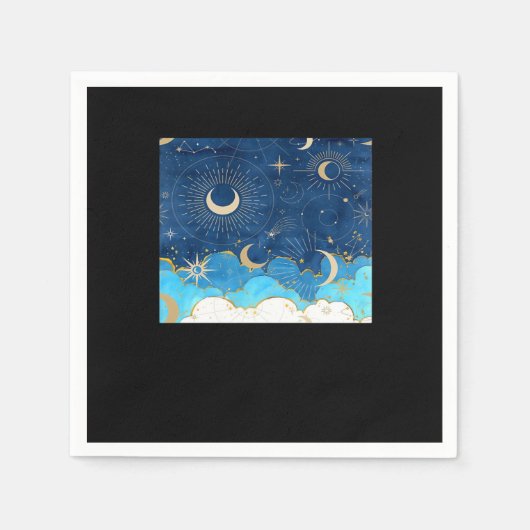 Serviette En Papier Whimsigoth Nuages Sun Moon Witchy Classic (Devant)