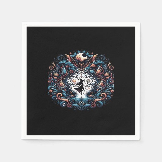 Serviette En Papier Whimsigoth sorcière dans un classique (Devant)