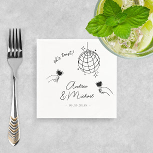 Serviette En Papier Whimsky Retro Fun French Engagement Party