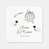 Serviette En Papier Whimsky Retro Fun French Engagement Party (Devant)