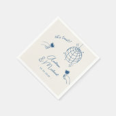 Serviette En Papier Whimsky Retro Fun French Engagement Party (Coin)