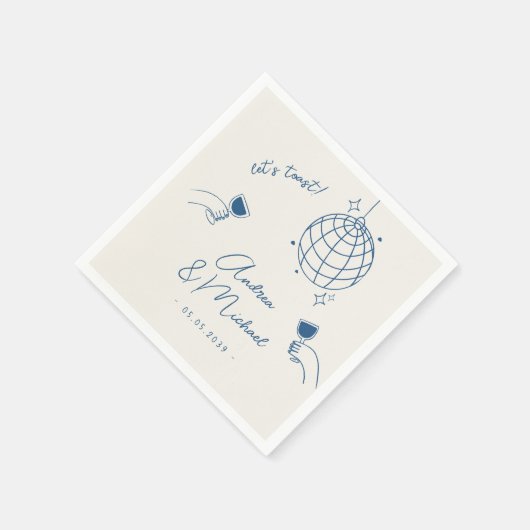 Serviette En Papier Whimsky Retro Fun French Engagement Party (Coin)