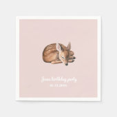 Serviette En Papier Whimsland Cerf Anniversaire rose (Devant)