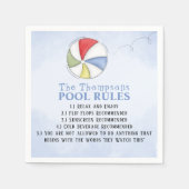 Serviette En Papier Whimssical Funny Summer Family Beach Pool Règles (Devant)