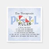 Serviette En Papier Whimssical Funny Summer Family Beach Pool Règles (Devant)