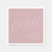 Serviette En Papier Whimsy Dusty Rose Oh Baby shower serviettes (Devant)