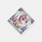 Serviette En Papier Whimsy Wings Pony rose Personnaliser Party Napkin (Coin)